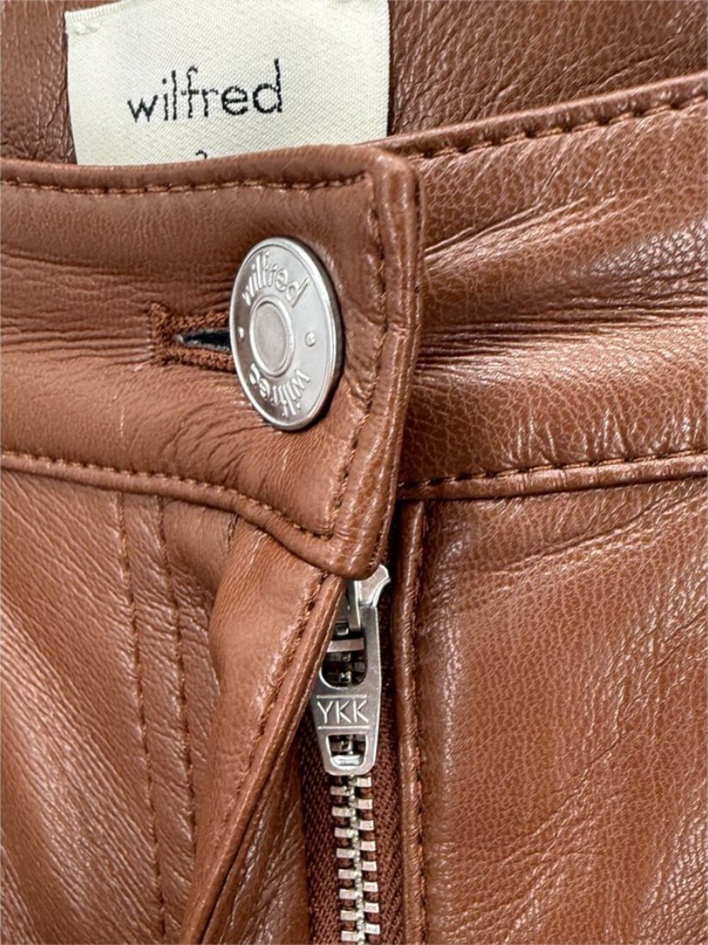 Aritzia NWT Wilfred Melina Vegan Leather High Rise Straight Leg Pants Size 2 - Picture 3 of 7